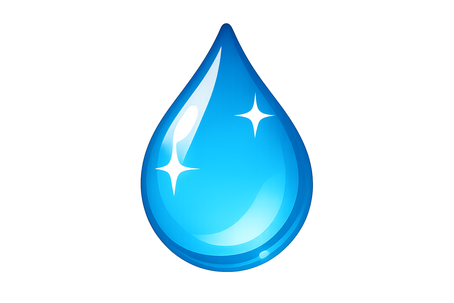 goute d'eau emoji brillant  avec fond blanc