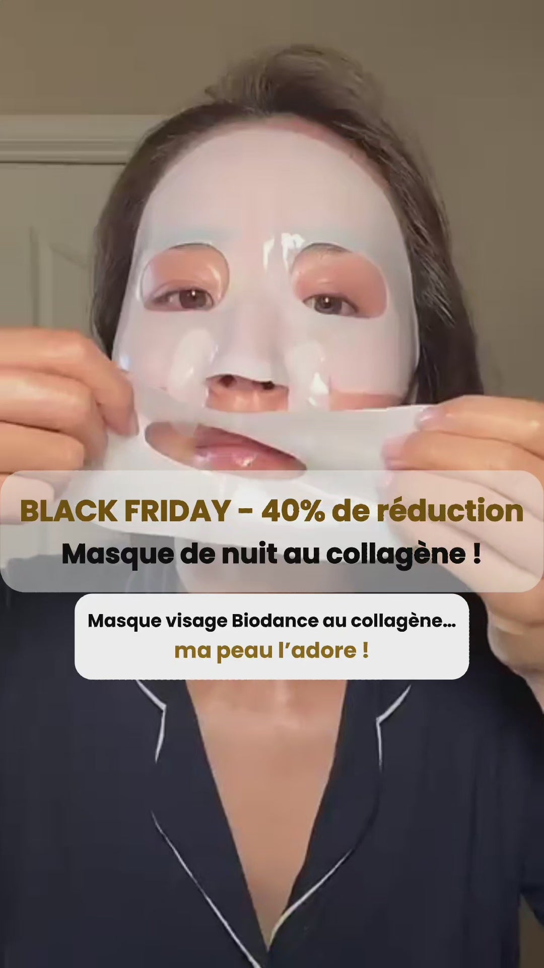 Application masque bio au collagène - Routine beauté coréenne